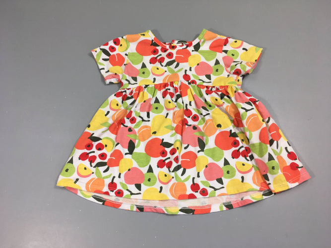 Robe m.c jersey blanc fruits, moins cher chez Petit Kiwi