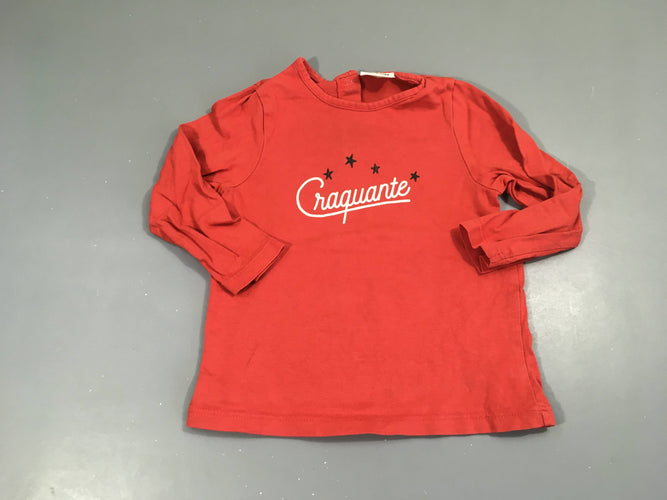 T-shirt m.l rouge craquante, moins cher chez Petit Kiwi