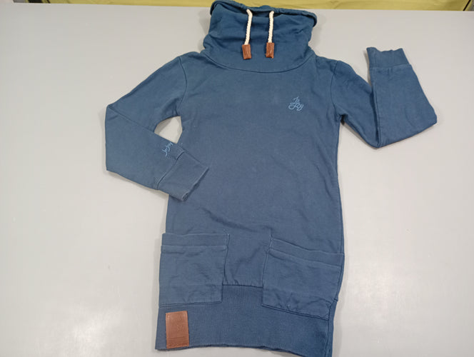 Robe m.l col roulé  molleton bleu  "J&Joy", moins cher chez Petit Kiwi