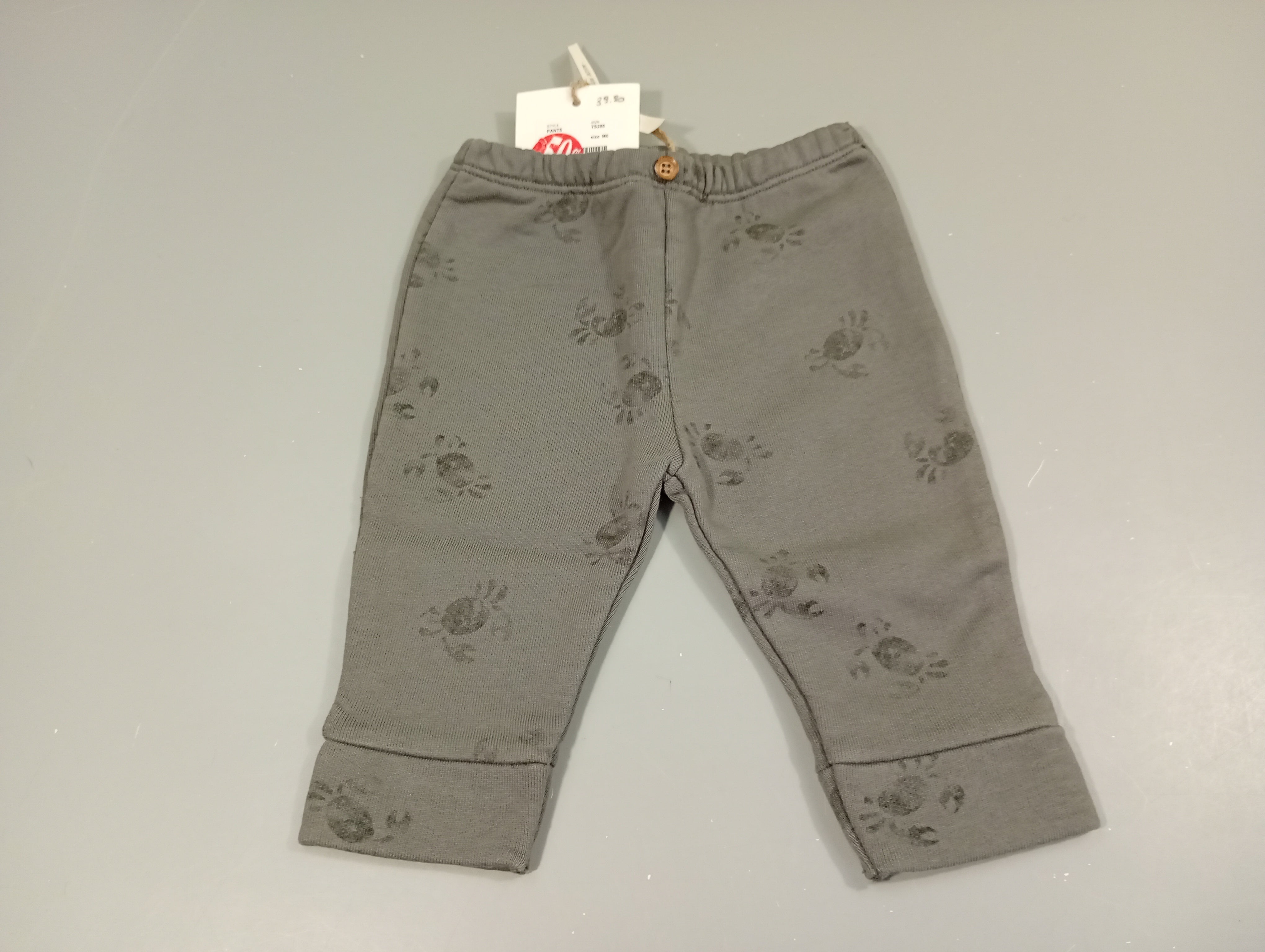 NEUF Pantalon molleton gris, crabes . Tiny Soul