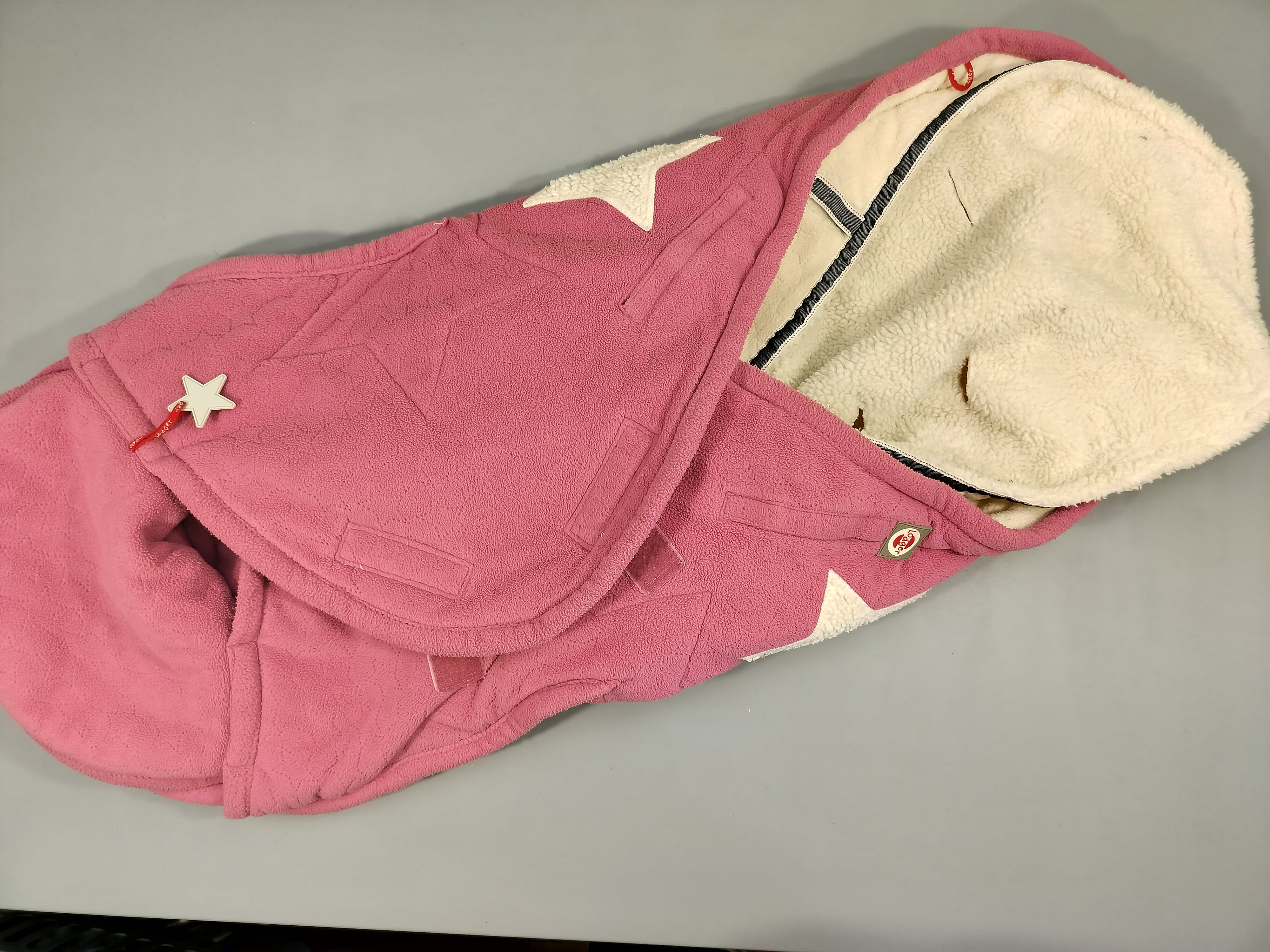 Chancelière  Lodger rose, étoile blanche, avec doublure amovible