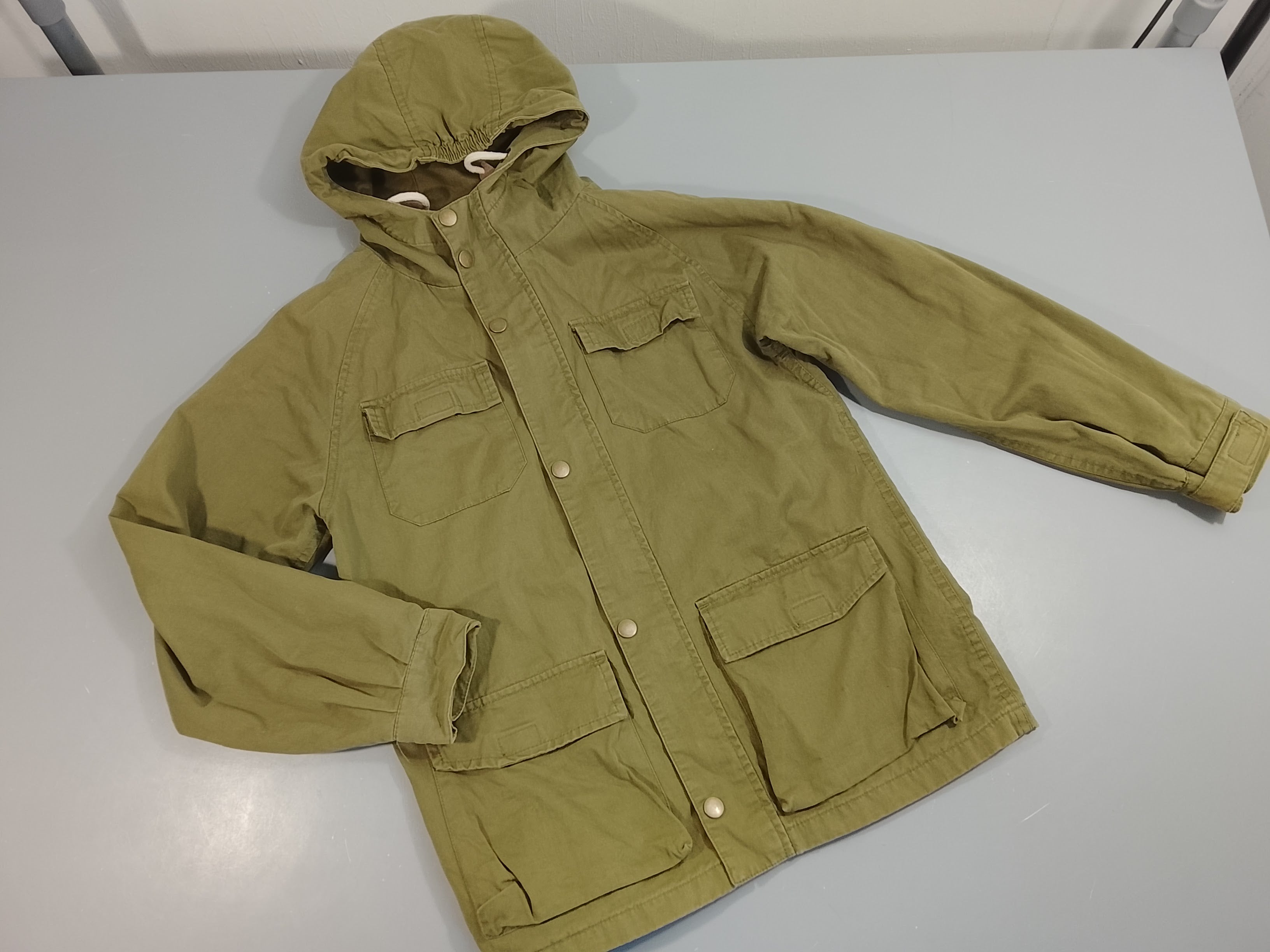 Veste zippée à capuche kaki