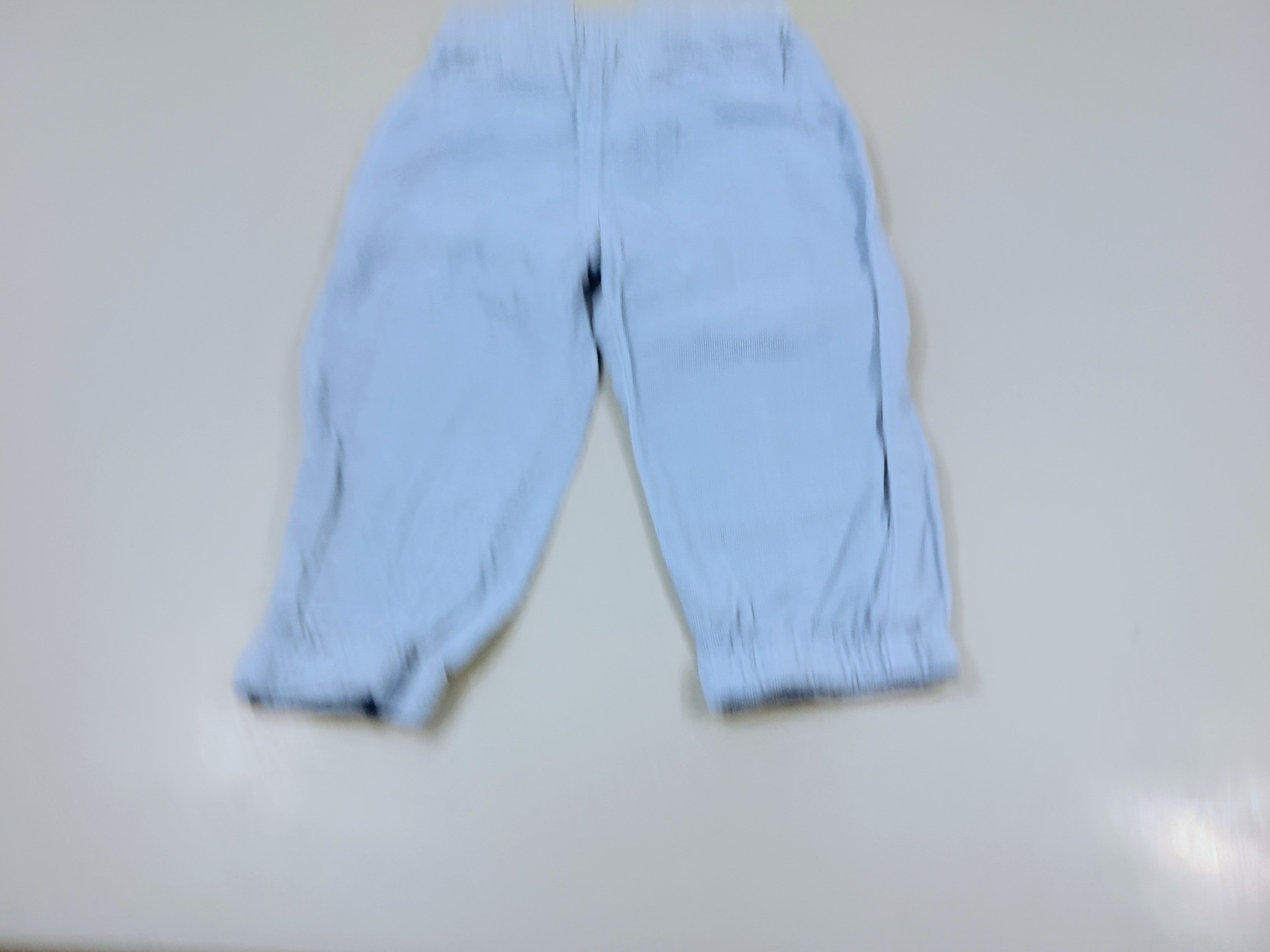 Pantalon en velours côtelé bleu clair taille et chevilles élastiques