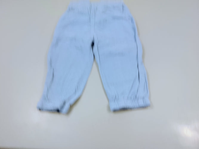 Pantalon en velours côtelé bleu clair taille et chevilles élastiques, moins cher chez Petit Kiwi