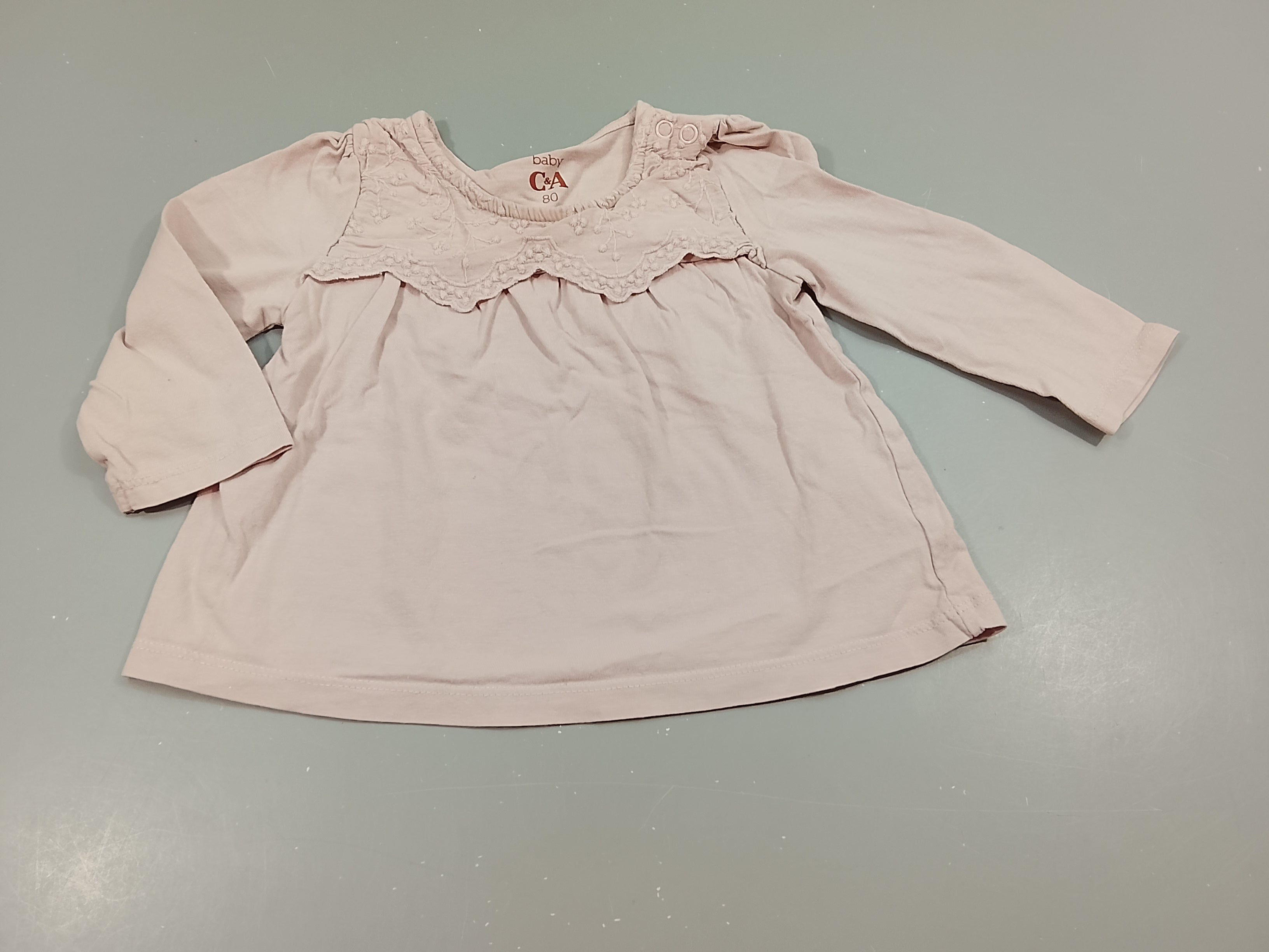 T-shirt m.l rose pâle, grand col