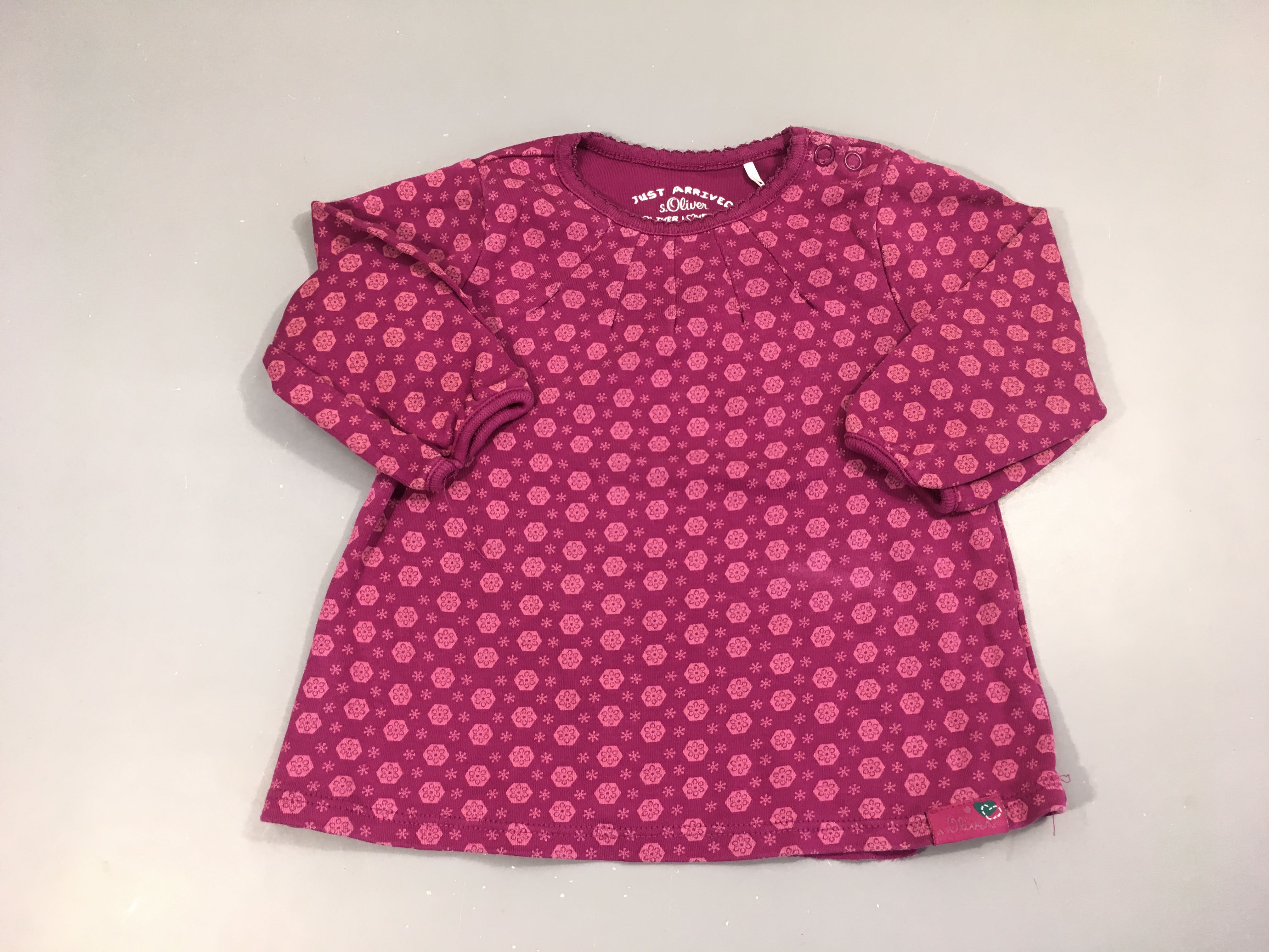 Tunique m.l mauve fleurs