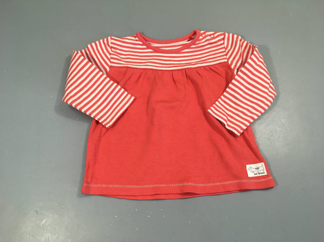 T-shirt m.l rose rayé blanc, moins cher chez Petit Kiwi