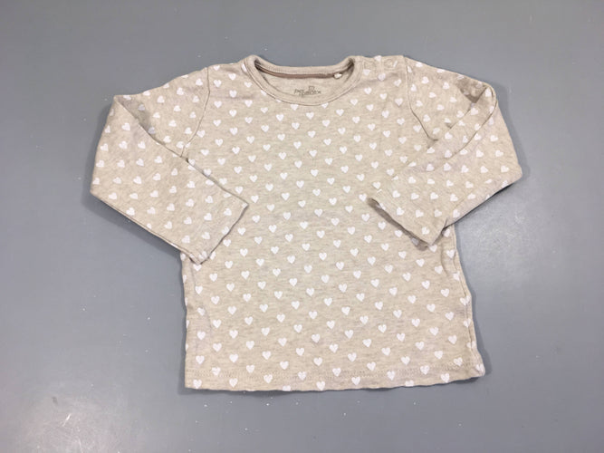 T-shirt m.l gris coeurs, moins cher chez Petit Kiwi