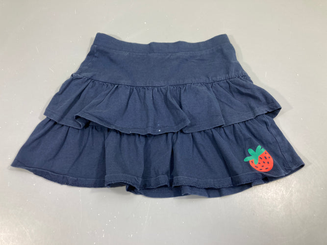 Jupe jersey bleu foncé à volants, moins cher chez Petit Kiwi