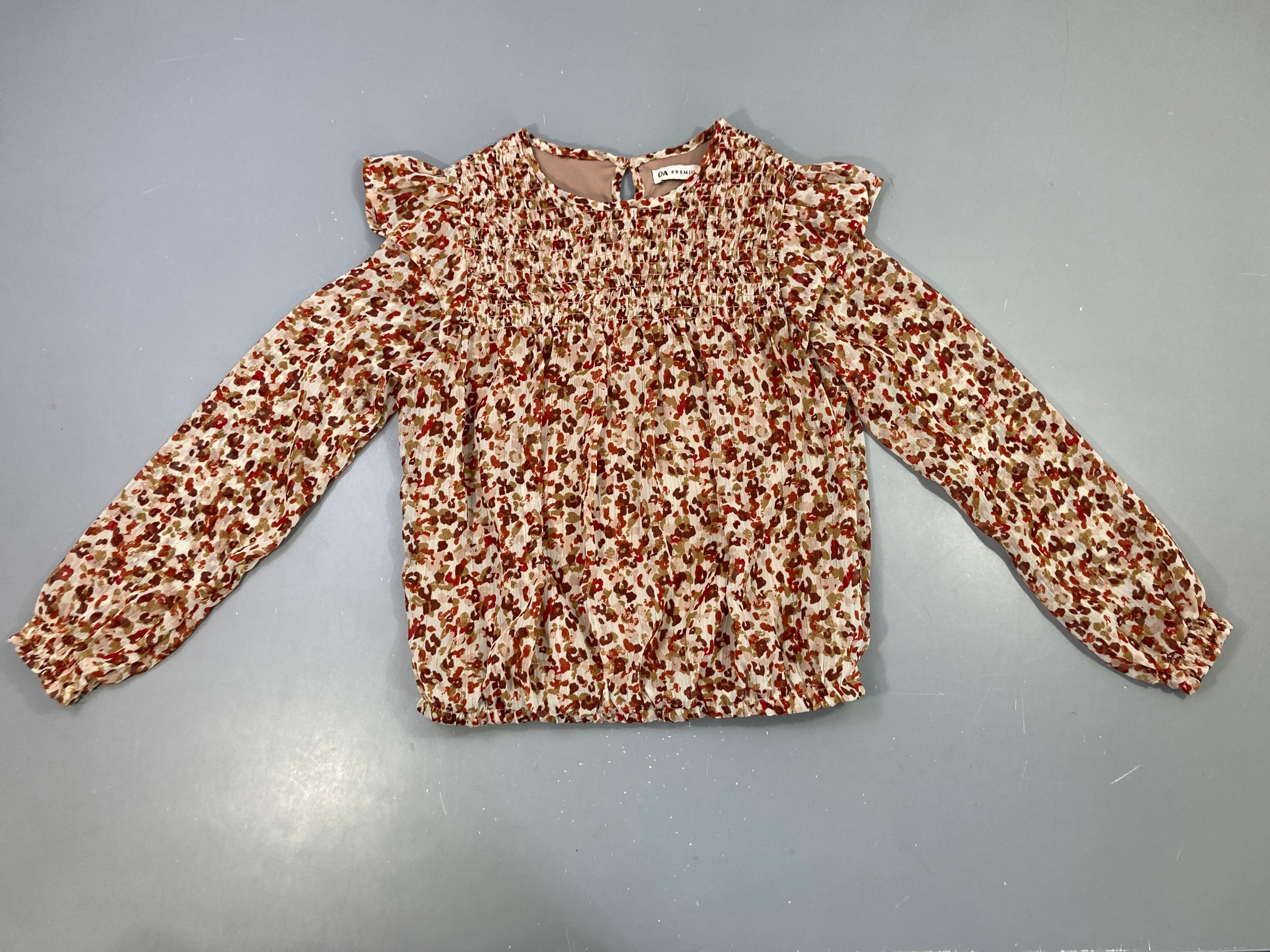 Blouse m.l imprimé léopard volants