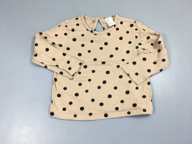 T-shirt m.l beige pois noirs, moins cher chez Petit Kiwi