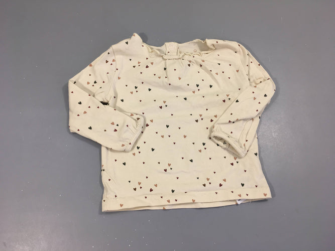 T-shirt m.l rose pâle coeurs, moins cher chez Petit Kiwi
