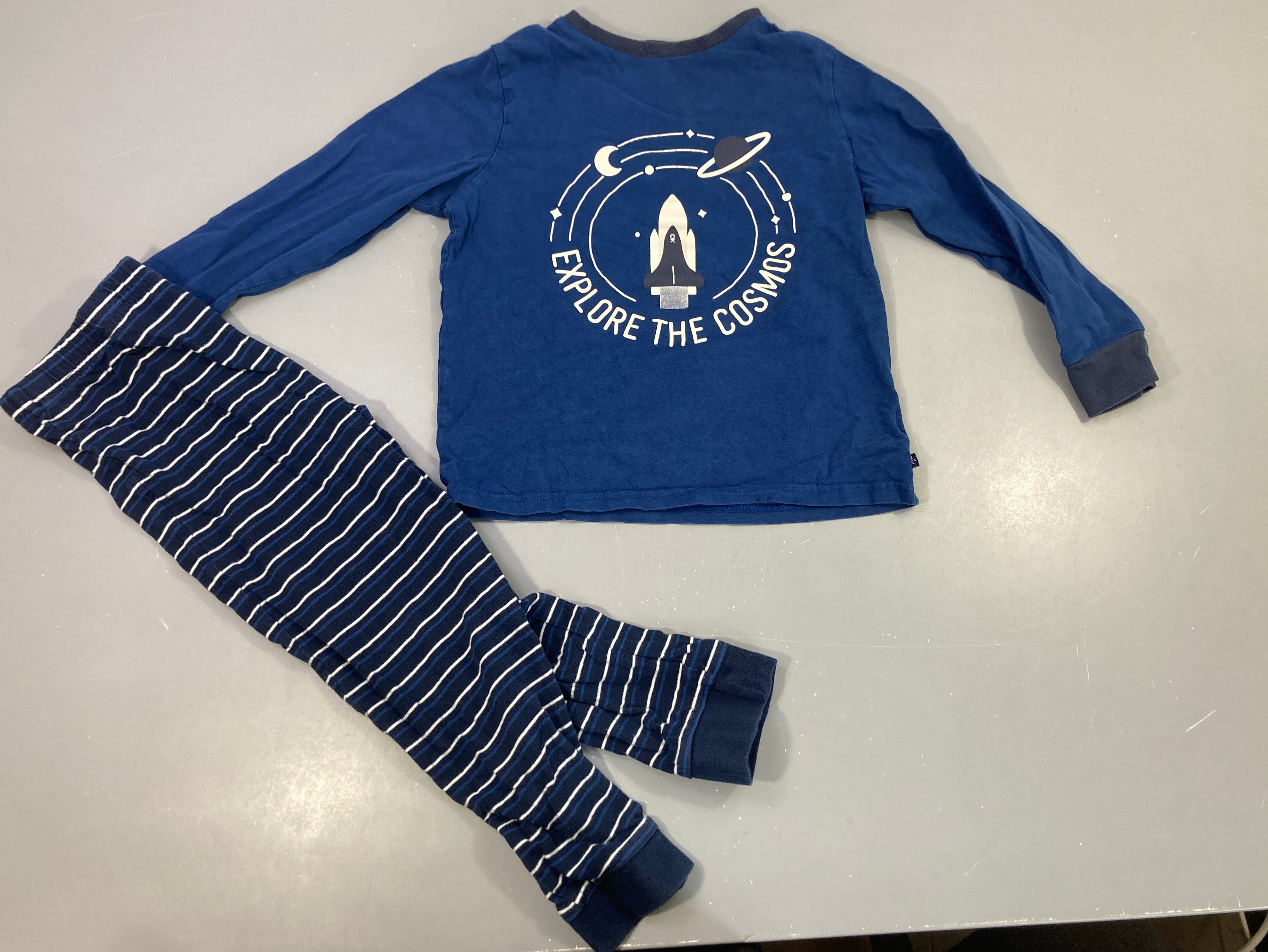 Pyjama 2 pièces jersey bleu 