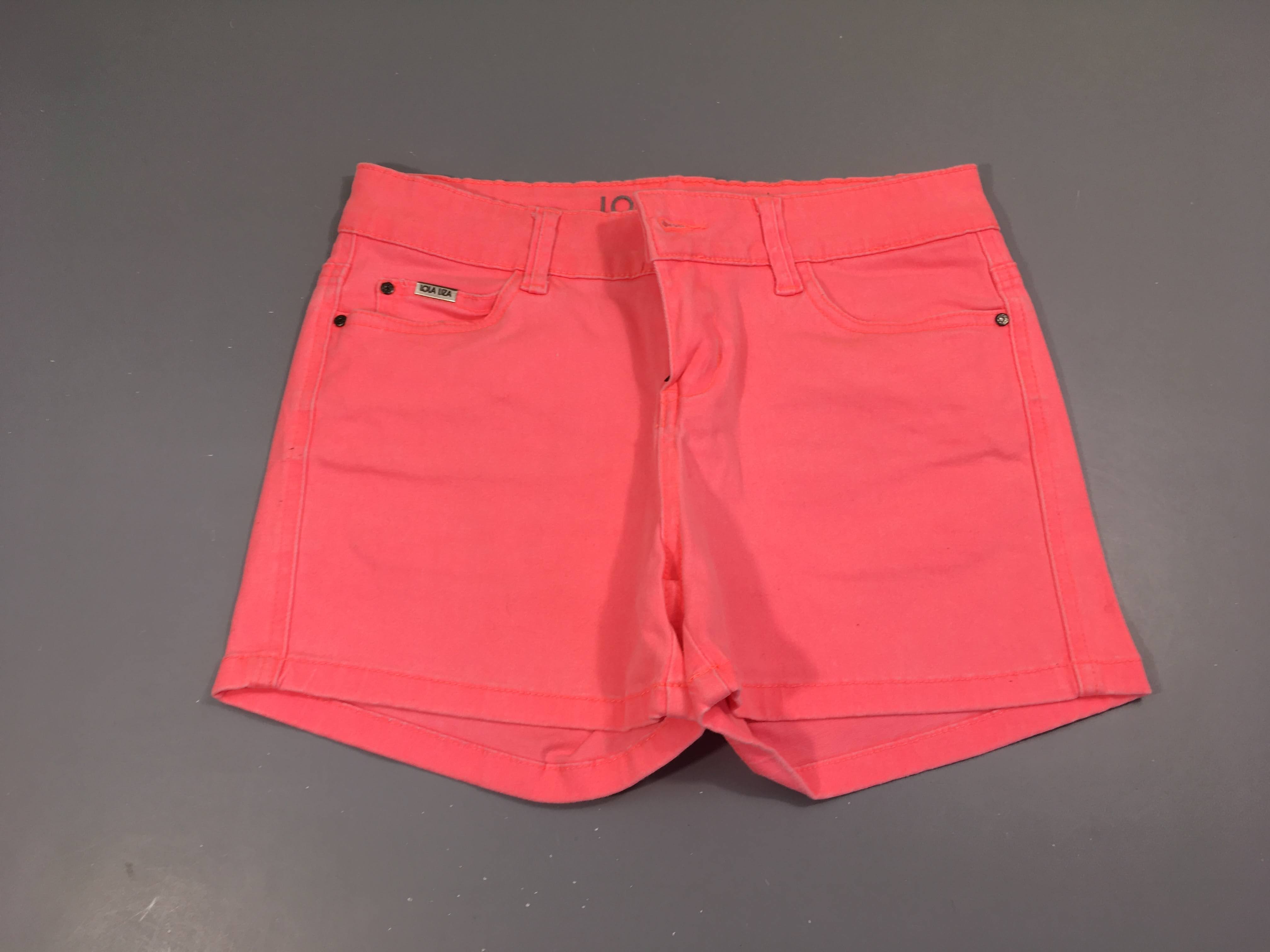 Short toile rose néon, taille 34