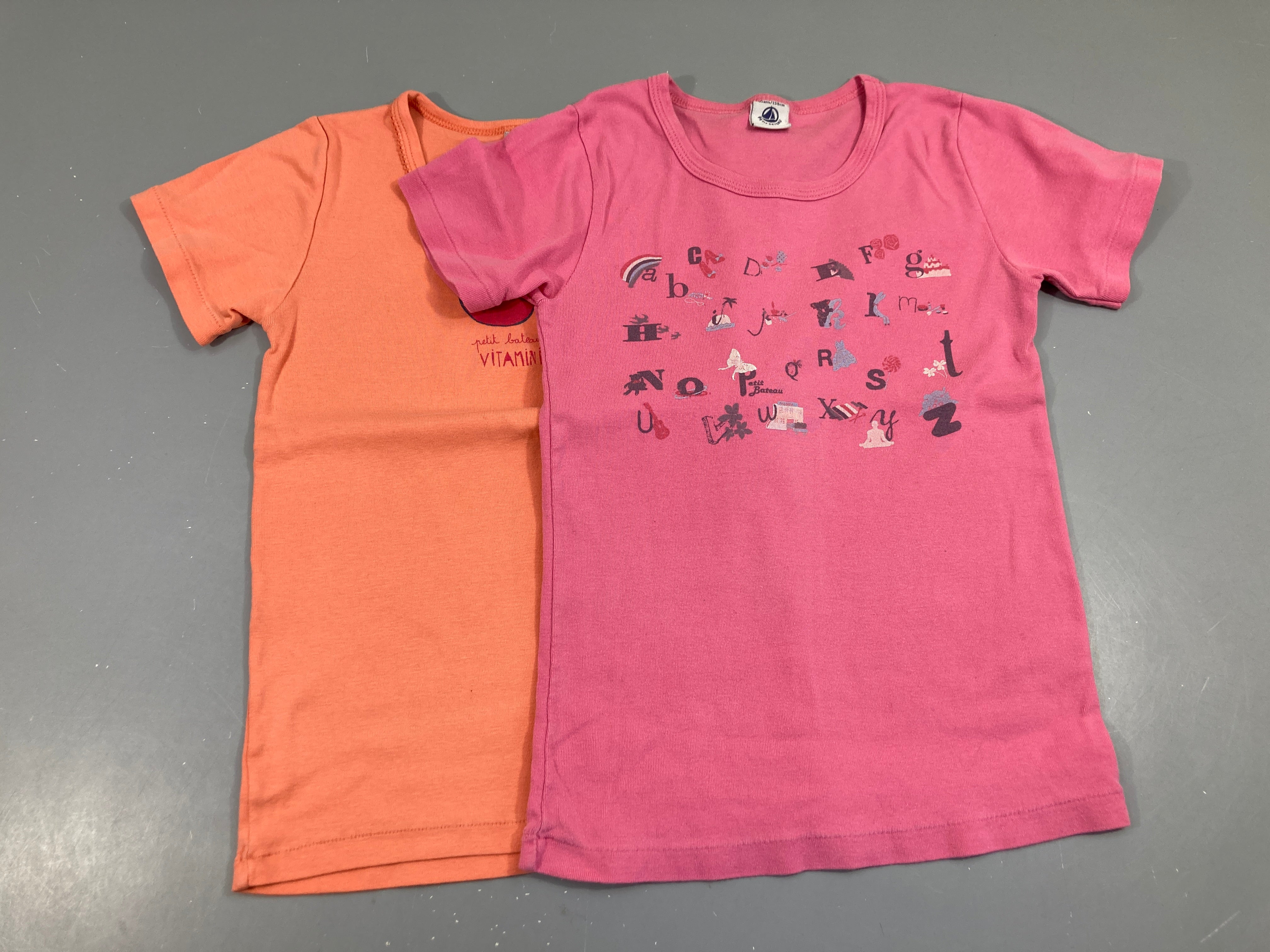 Lot de 2 chemisettes m.c rose et orange