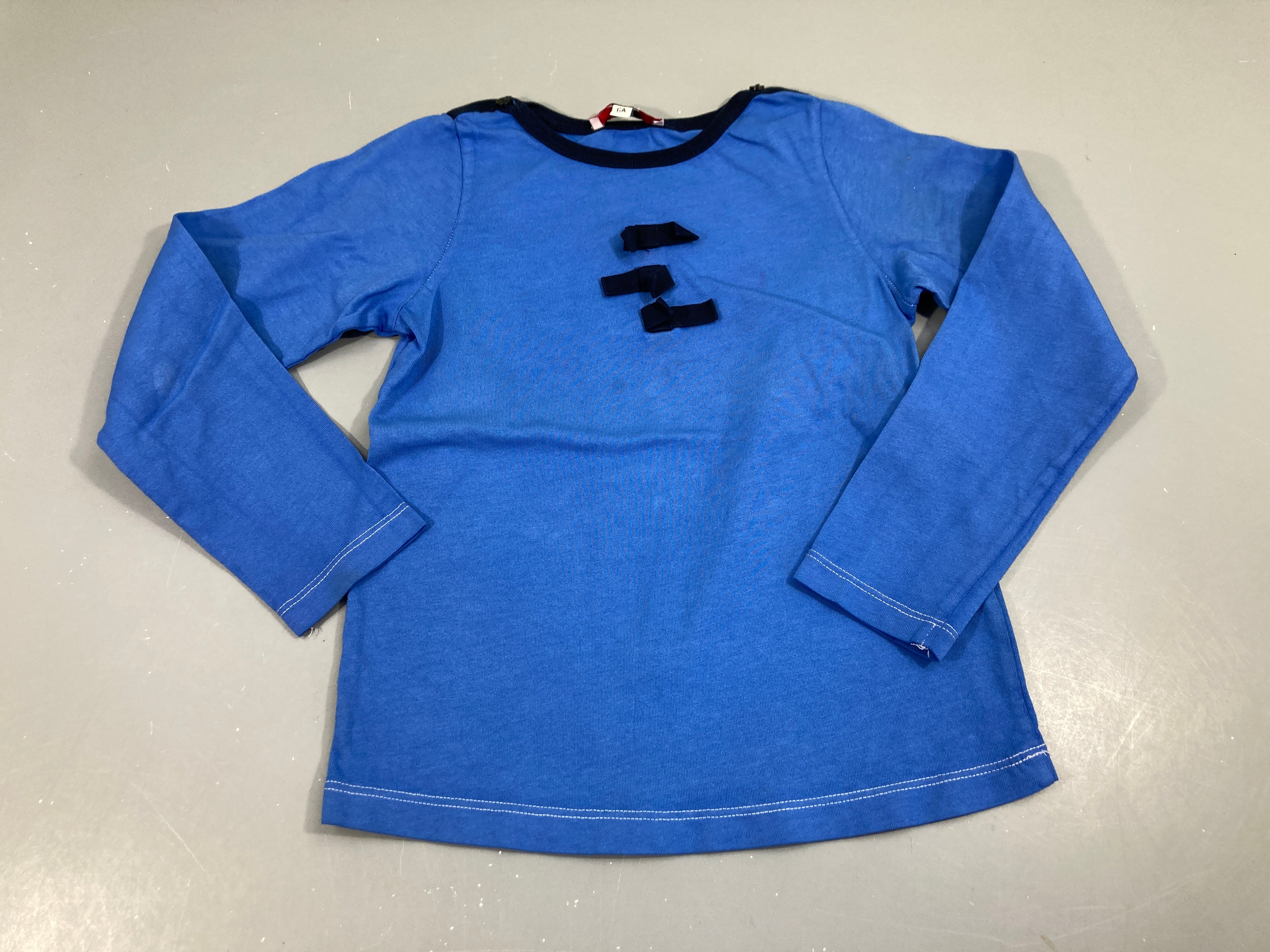 T-shirt m.l bleu avec noeuds