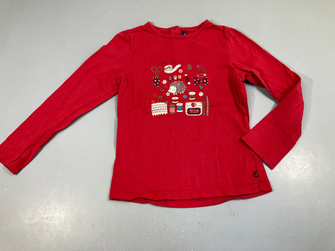 T-shirt m.l rouge , hérisson, moins cher chez Petit Kiwi