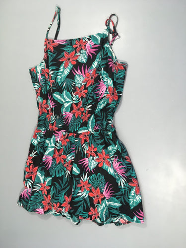 Combishort fines bretelles noir feuilles, taille  36, moins cher chez Petit Kiwi