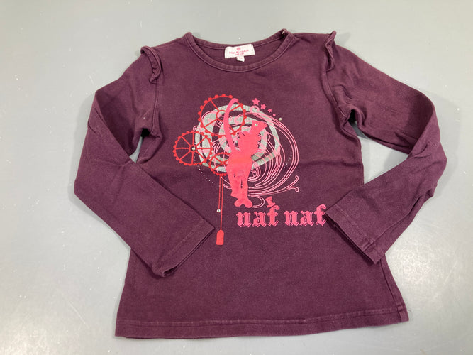 T-shirt m.l mauve dessin rose, moins cher chez Petit Kiwi