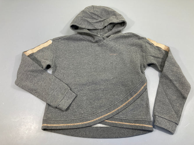 Sweatshirt à capuche gris, détails dorés, moins cher chez Petit Kiwi