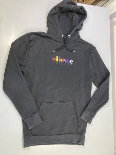 Sweat à capuche noir Ellesse "Baz" Paint Drip Logo, moins cher chez Petit Kiwi