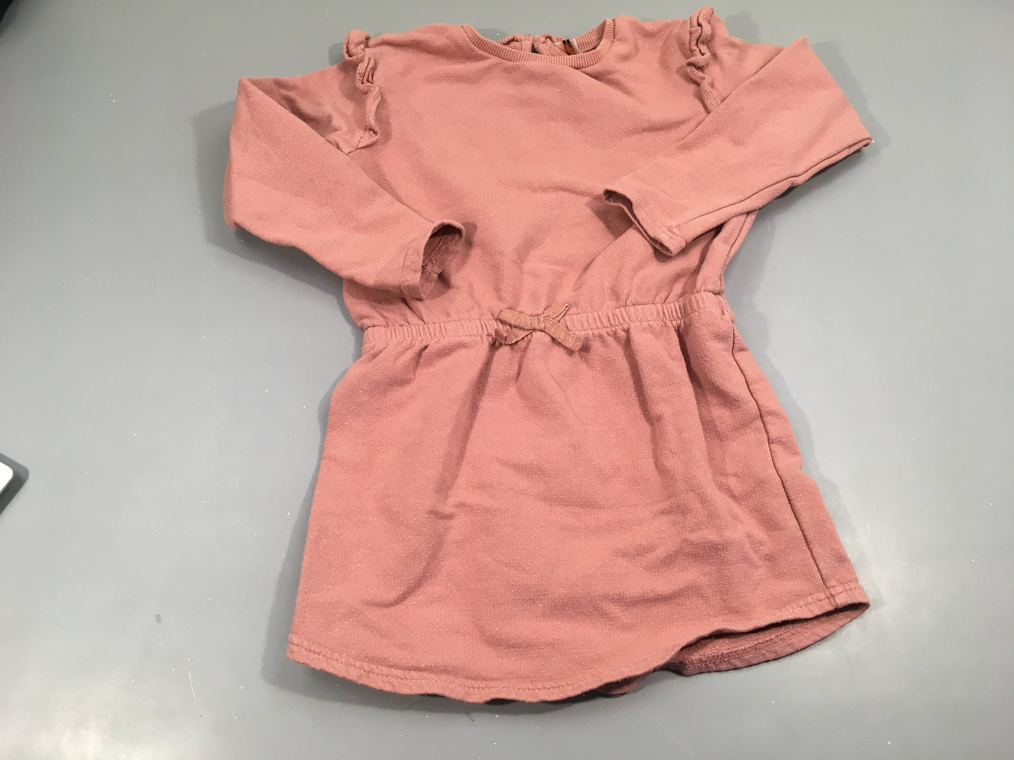 Robe sweatshirt m.l vieux rose pailleté doré