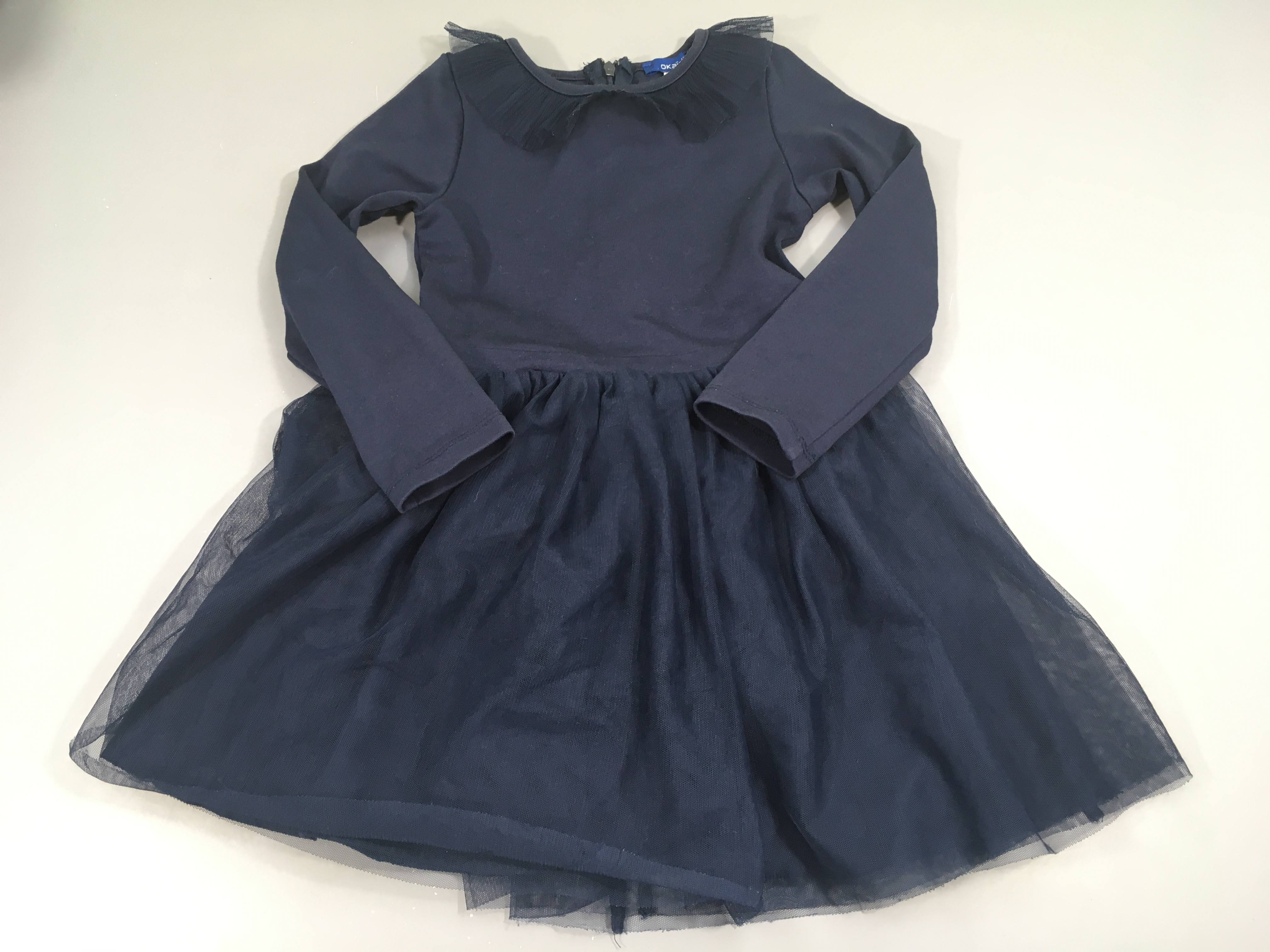 Robe m.l bleu foncé et tulle
