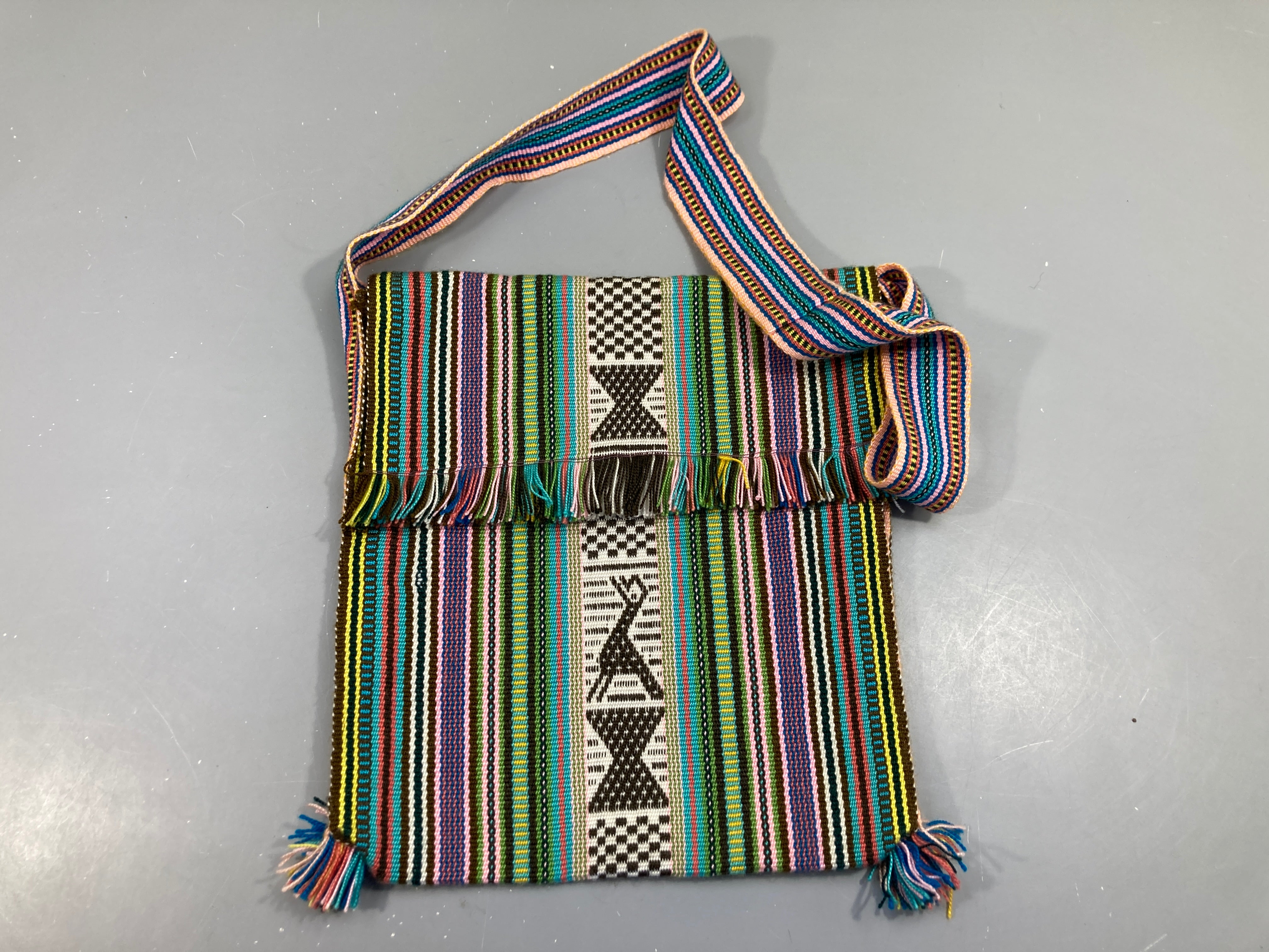 Sac bandoulière toile multicolore