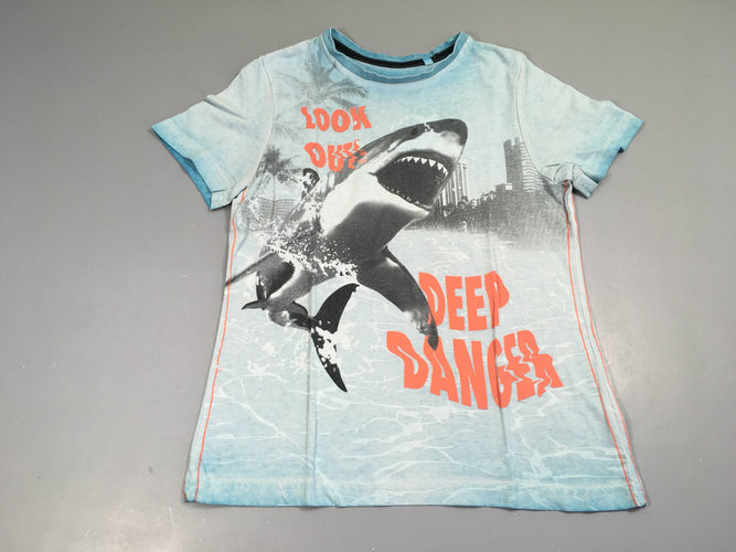 T-shirt m.c bleu requin, moins cher chez Petit Kiwi