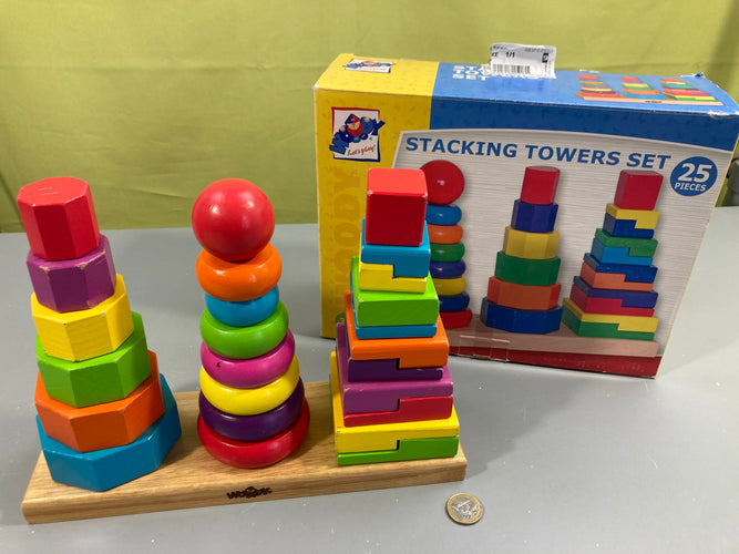 Jeu d'empilement et de triage en bois-Qques traces d'usure +3a, moins cher chez Petit Kiwi