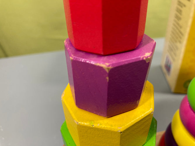 Jeu d'empilement et de triage en bois-Qques traces d'usure +3a, moins cher chez Petit Kiwi