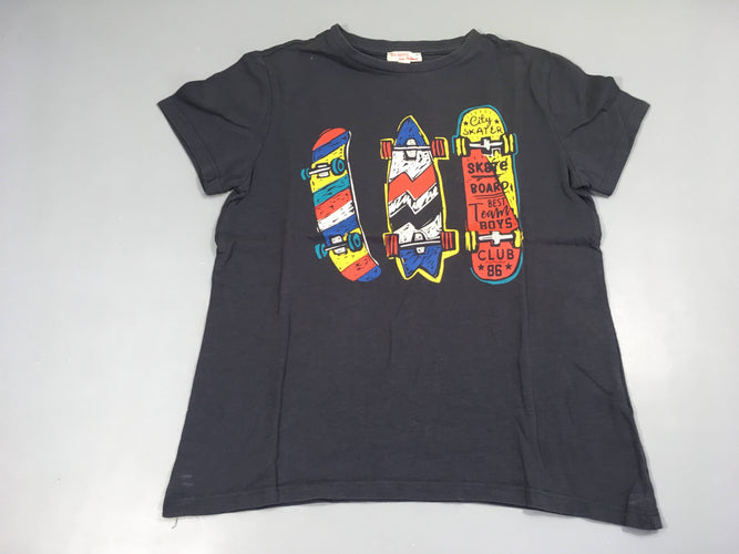 T-shirt m.c bleu marine flammé skates, moins cher chez Petit Kiwi
