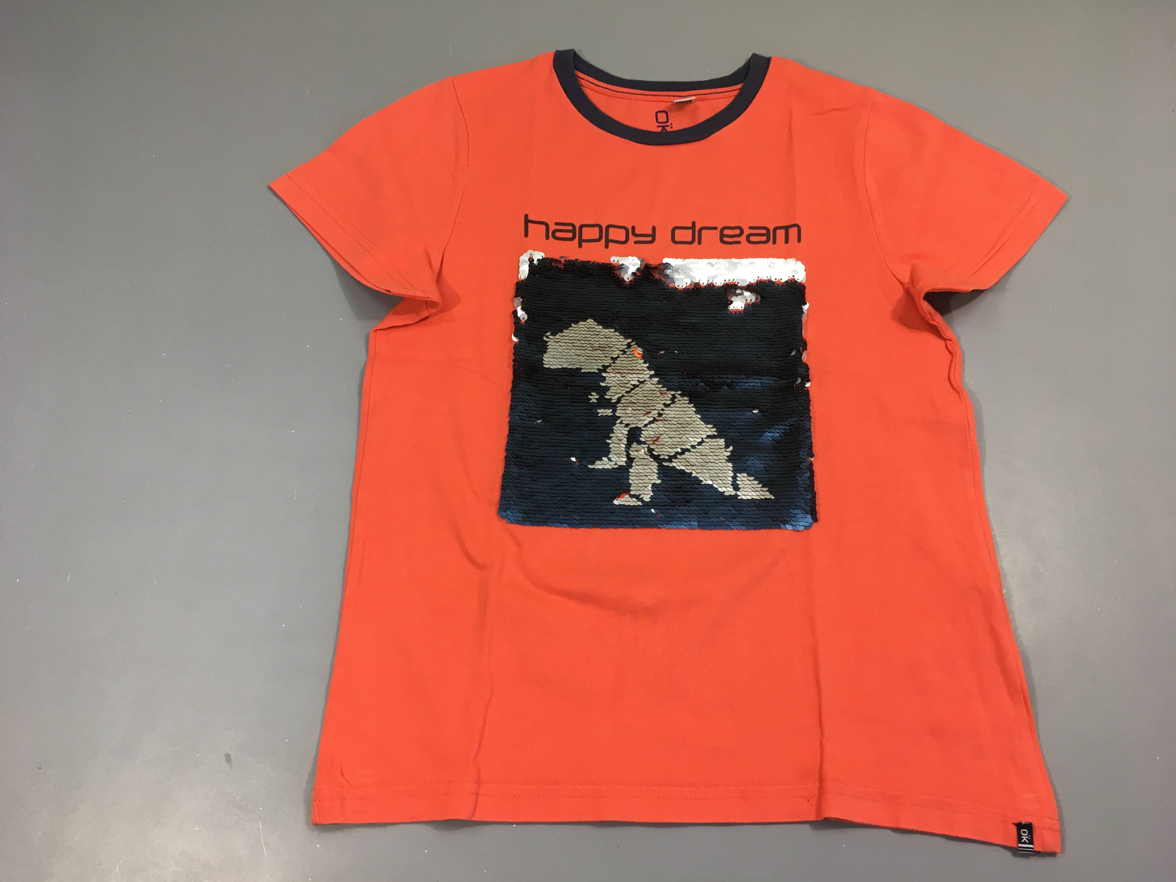 T-shirt m.c orange dream sequins réversibles