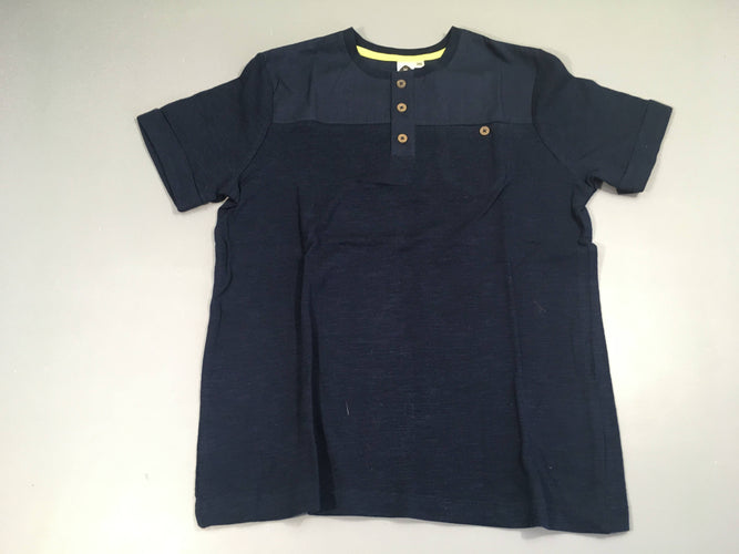 NEUF T-shirt m.c bleu marine flammé mailles/coton, moins cher chez Petit Kiwi