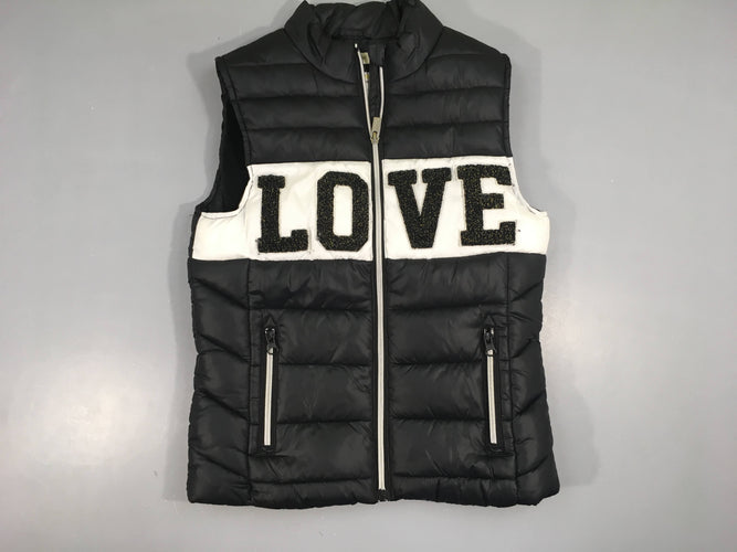 Bodywarmer noir Love, moins cher chez Petit Kiwi