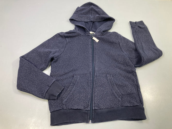 Sweat zippé à capuche noir moucheté pailleté, moins cher chez Petit Kiwi