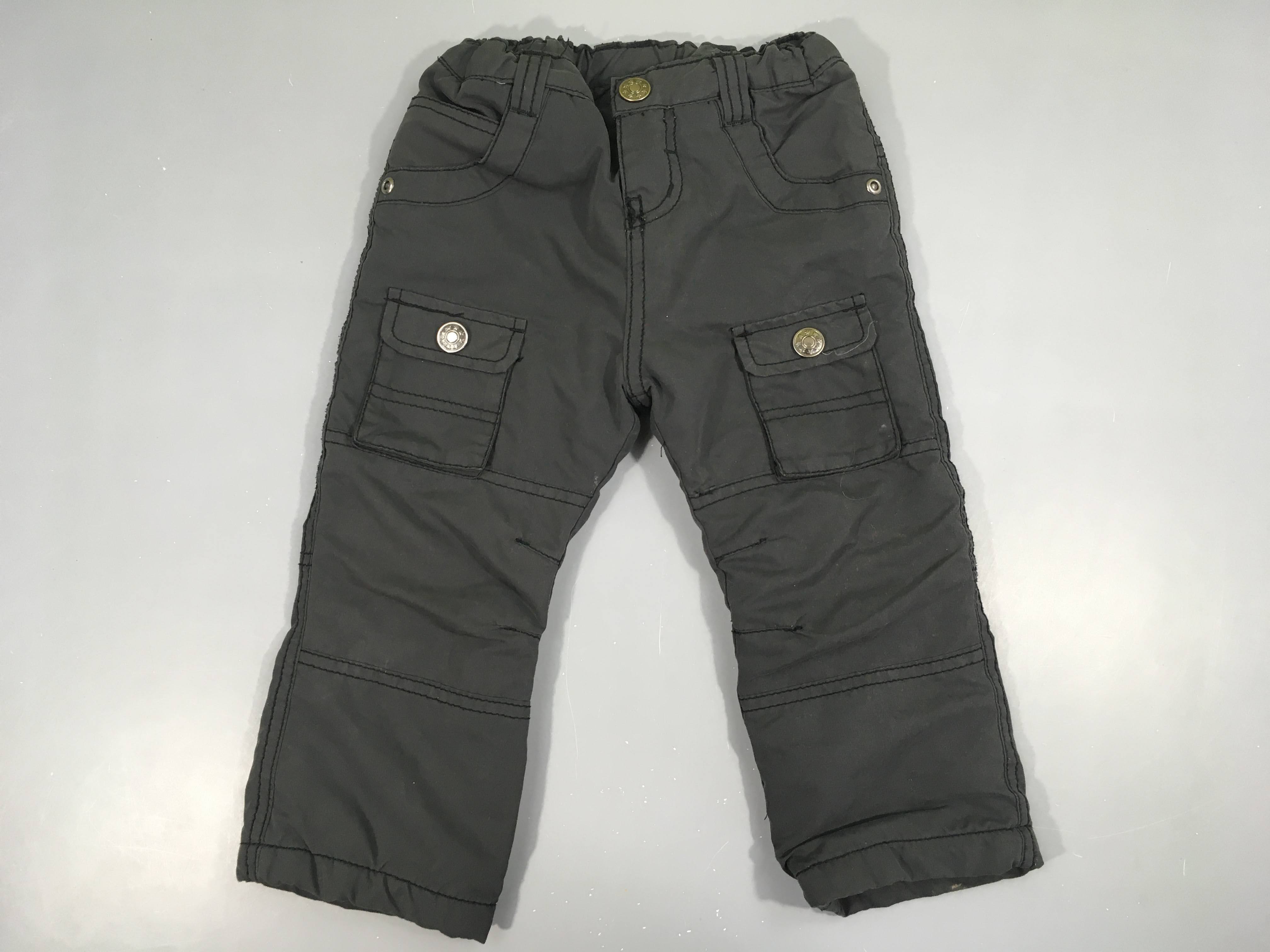 Pantalon gris foncé doublé polar poches latérales