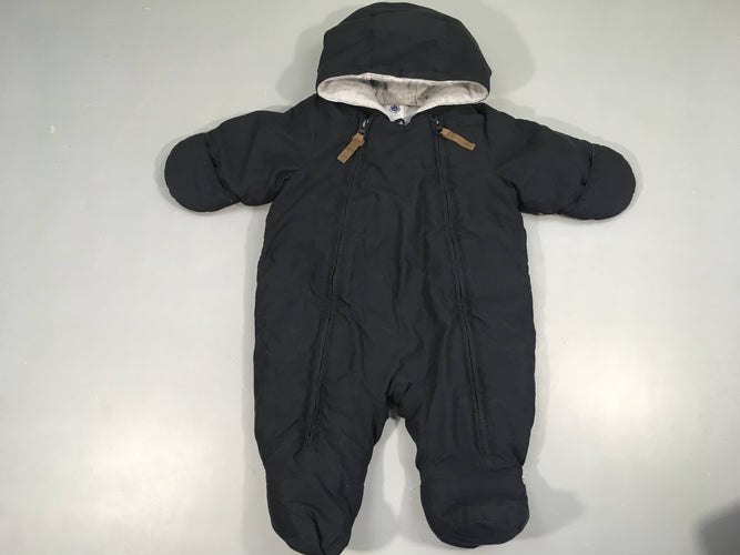 Combi pilote ouatinée bleu foncé à capuche, moins cher chez Petit Kiwi