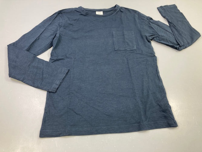 T-shirt m.l bleu marine flammé, poche à la poitrine, moins cher chez Petit Kiwi