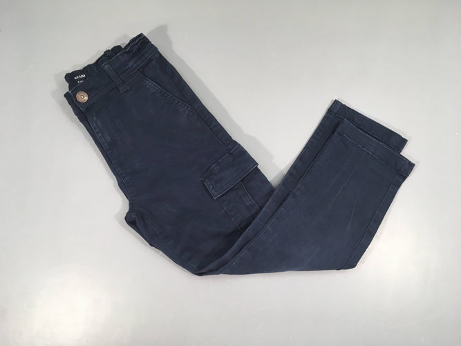 Pantalon bleu foncé légèrement délavé poches latérales, moins cher chez Petit Kiwi