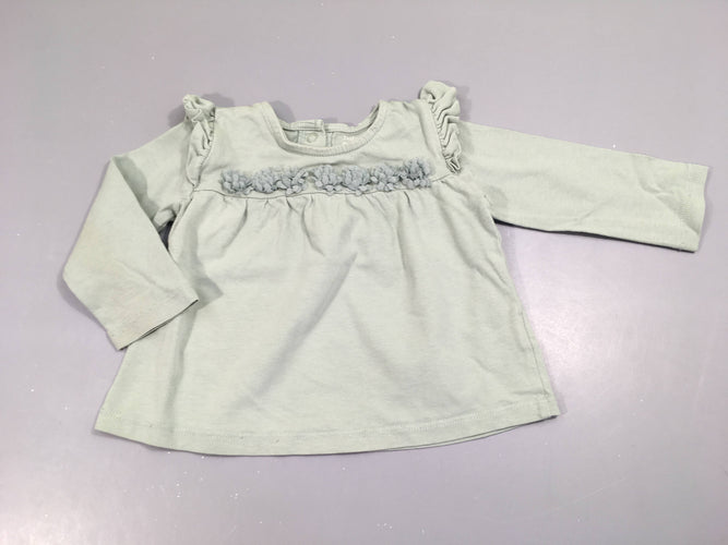 T-shirt m.l vert clair, petites fleurs, moins cher chez Petit Kiwi