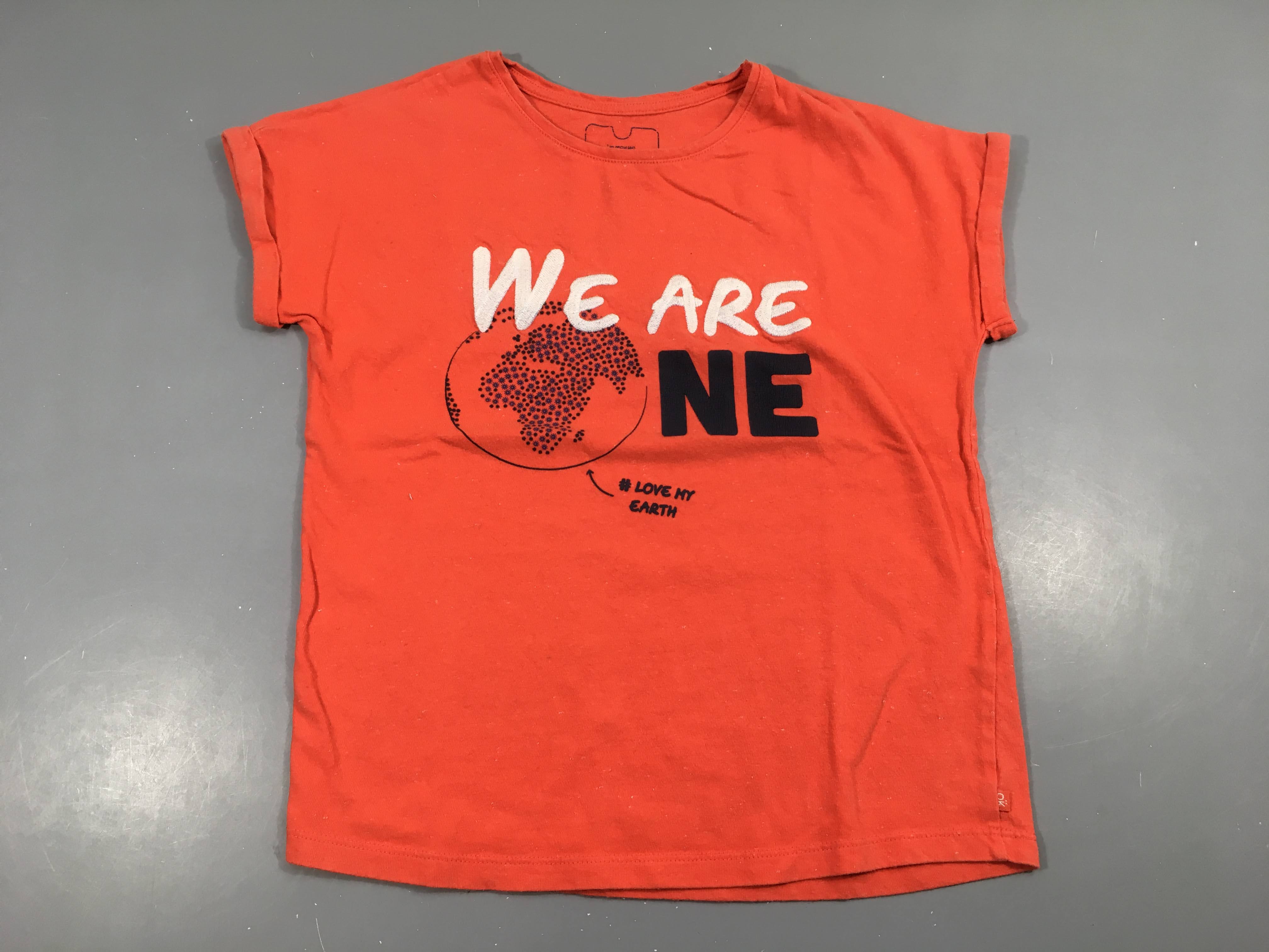 T-shirt m.c rouge orangé moucheté we are one