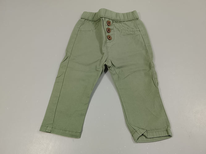 Pantalon chino kaki, taille élastique, moins cher chez Petit Kiwi