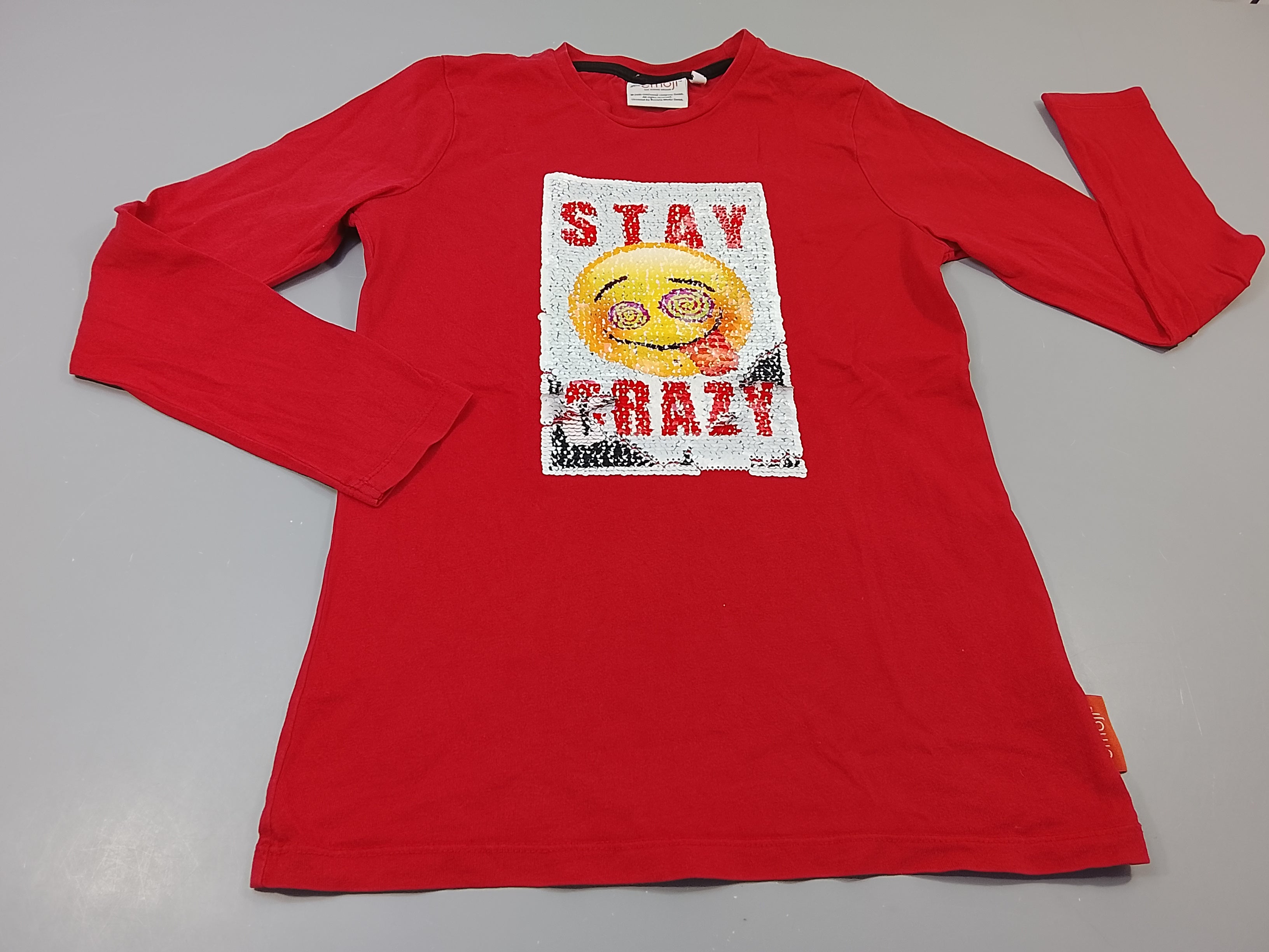 T-shirt m.l   rouge émoji en sequins réversibles