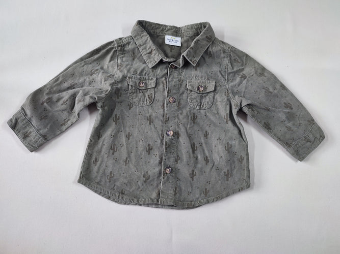 Chemise m.l velours côtelé kaki cactus, moins cher chez Petit Kiwi
