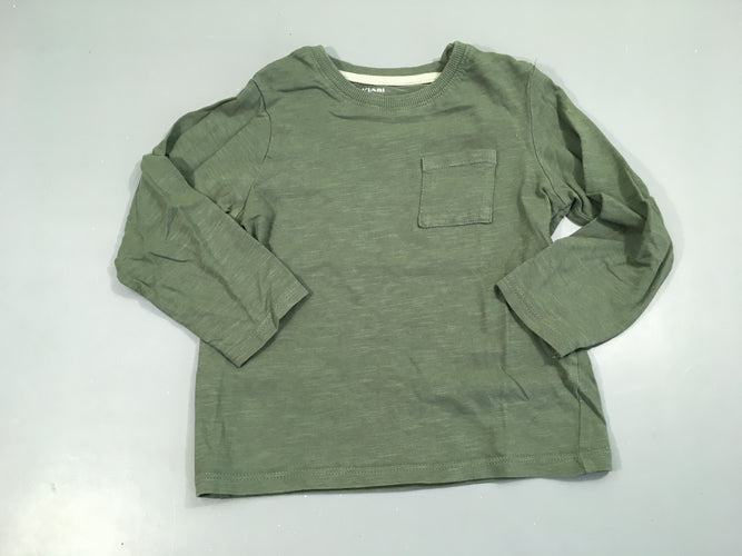 T-shirt m.l kaki flammé poche, moins cher chez Petit Kiwi