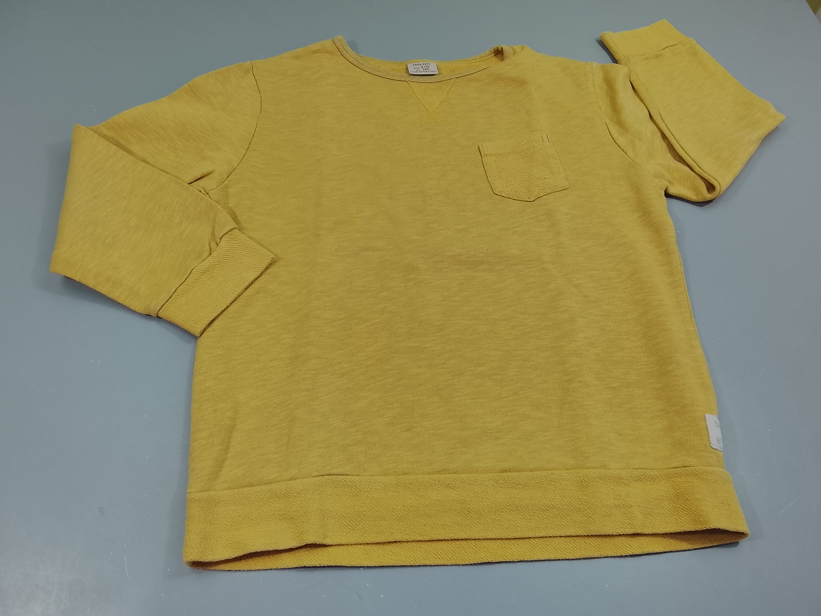 T-shirt m.l jaune flammé, petite poche