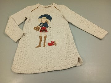 Robe m.l beige torsadé , fillette. Légèrement boulochée, moins cher chez Petit Kiwi