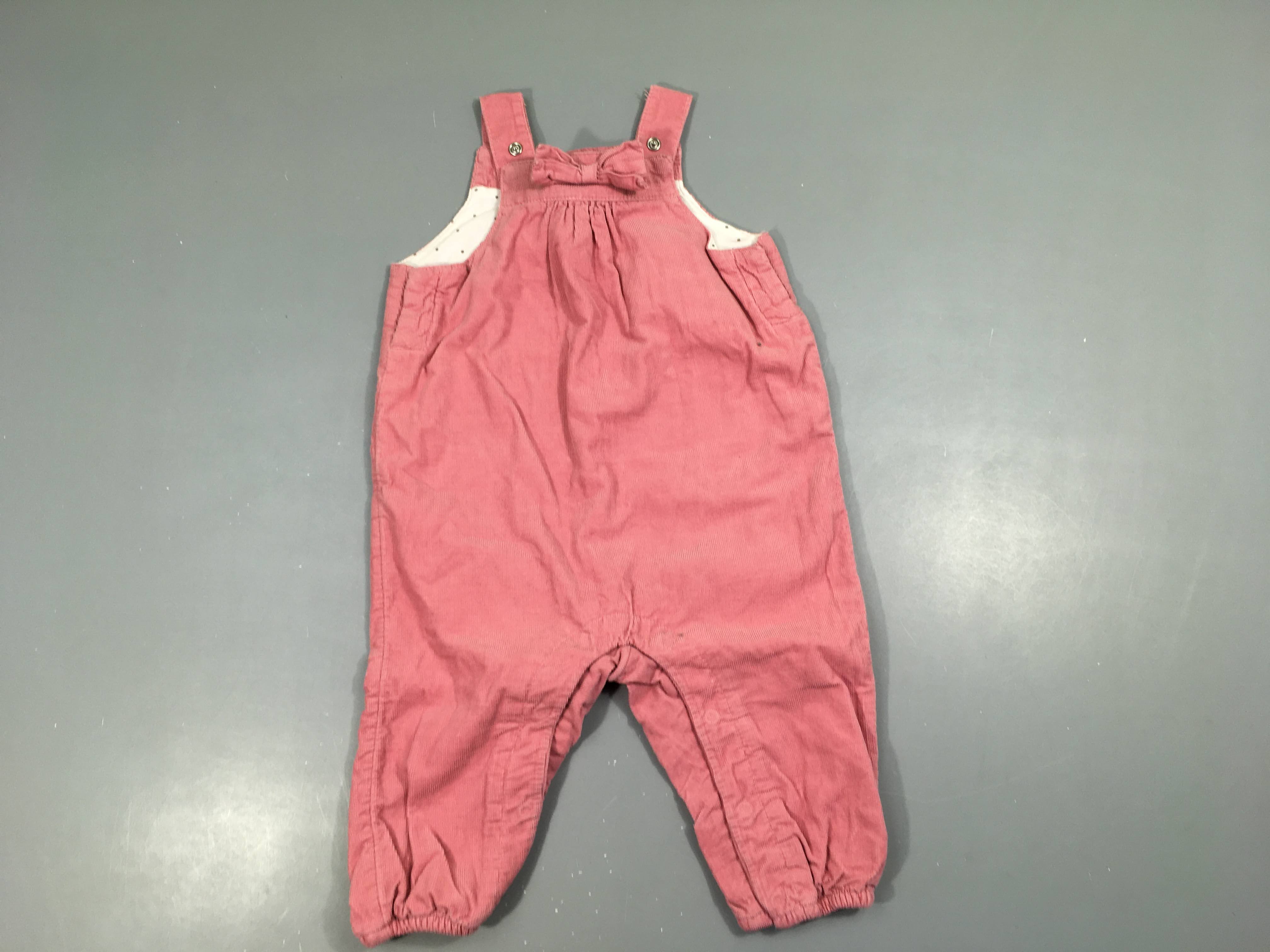 Salopette velours rose