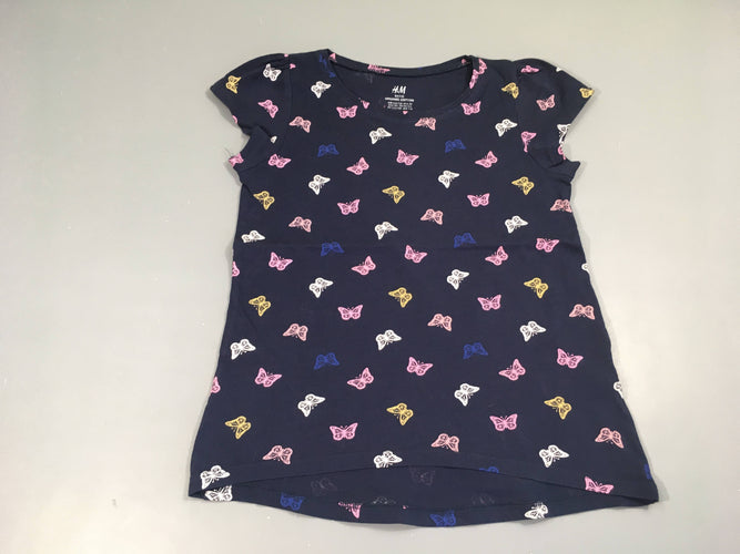 T-shirt m.c bleu marine papillons, moins cher chez Petit Kiwi